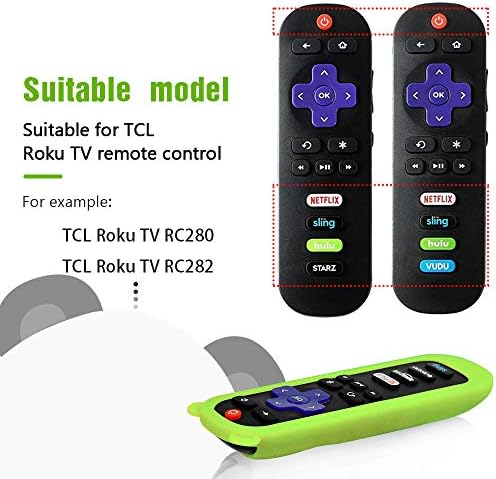 [2 חבילה] מקרה עבור TCL Roku TVS ושלוט שלט רחוק של Roku, מכסה אטום הלם סיליקון מגן על כיסוי אטום